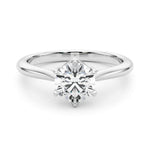 Elegant 14kt White Gold Solitaire Round Engagement Ring Setting (1 ct TW Center Stone Compatible)