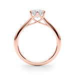 Elegant 14kt White Gold Solitaire Round Engagement Ring Setting (1 ct TW Center Stone Compatible)
