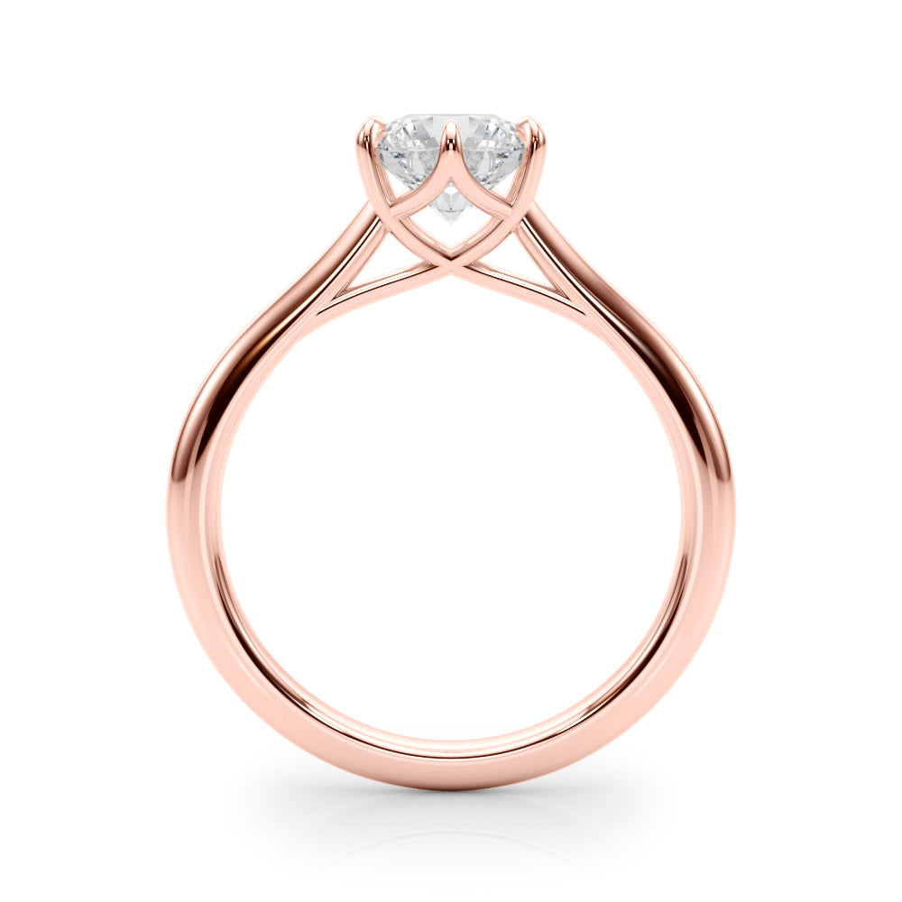 Elegant 14kt White Gold Solitaire Round Engagement Ring Setting (1 ct TW Center Stone Compatible)