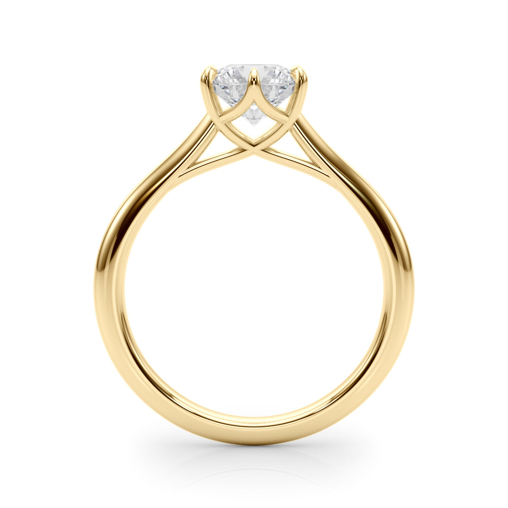 Elegant 14kt White Gold Solitaire Round Engagement Ring Setting (1 ct TW Center Stone Compatible)