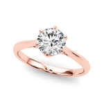 Exquisite 14kt White Gold Solitaire Round Engagement Ring Setting (3/4 ct Center Stone)