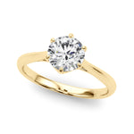 Exquisite 14kt White Gold Solitaire Round Engagement Ring Setting (3/4 ct Center Stone)
