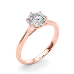 Exquisite 14kt White Gold Solitaire Round Engagement Ring Setting (3/4 ct Center Stone)