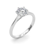 Exquisite 14kt White Gold Solitaire Round Engagement Ring Setting (3/4 ct Center Stone)