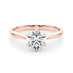 Exquisite 14kt White Gold Solitaire Round Engagement Ring Setting (3/4 ct Center Stone)