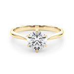 Exquisite 14kt White Gold Solitaire Round Engagement Ring Setting (3/4 ct Center Stone)