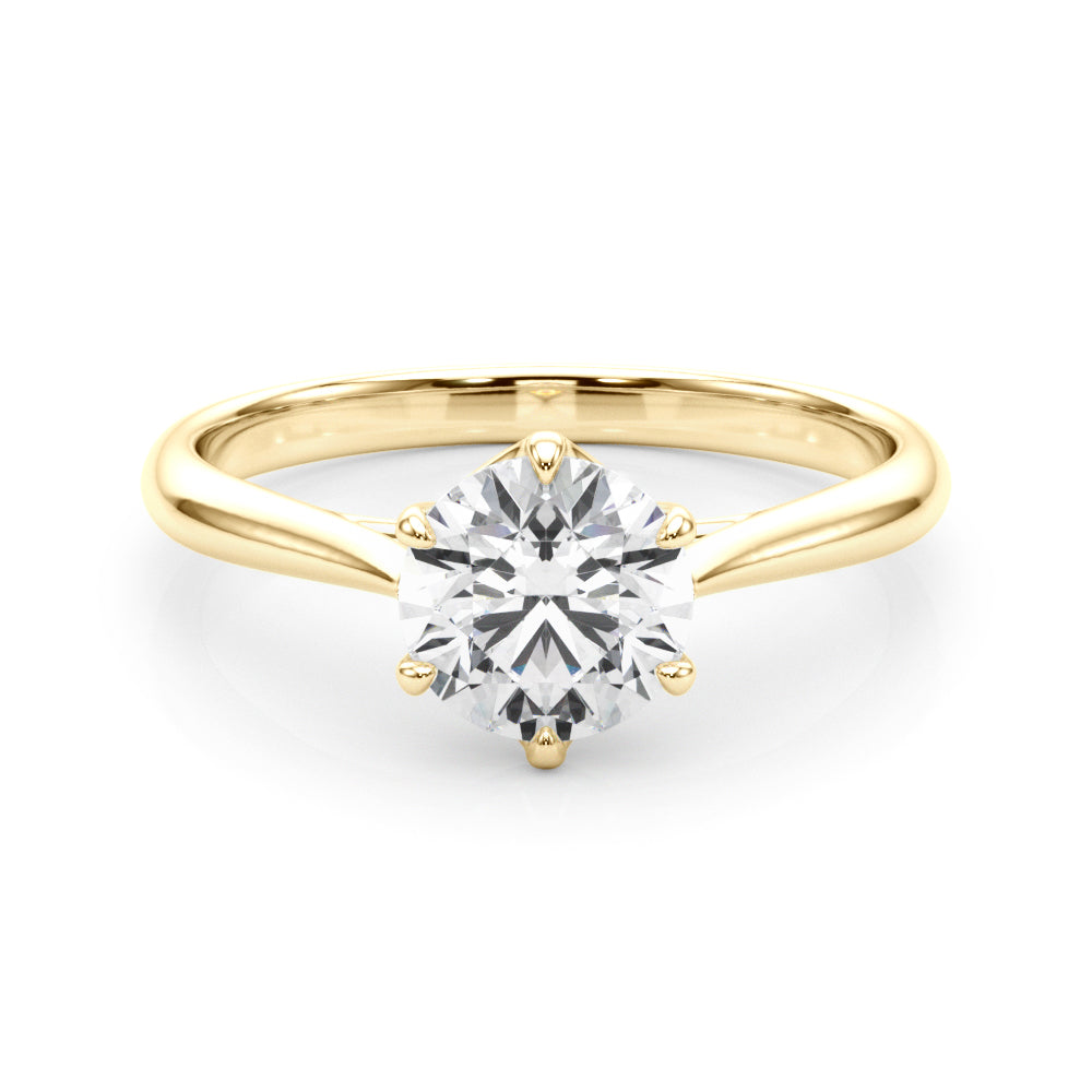 Exquisite 14kt White Gold Solitaire Round Engagement Ring Setting (3/4 ct Center Stone)