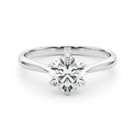 Exquisite 14kt White Gold Solitaire Round Engagement Ring Setting (3/4 ct Center Stone)