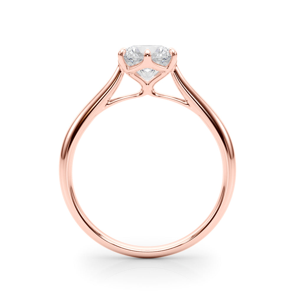 Exquisite 14kt White Gold Solitaire Round Engagement Ring Setting (3/4 ct Center Stone)