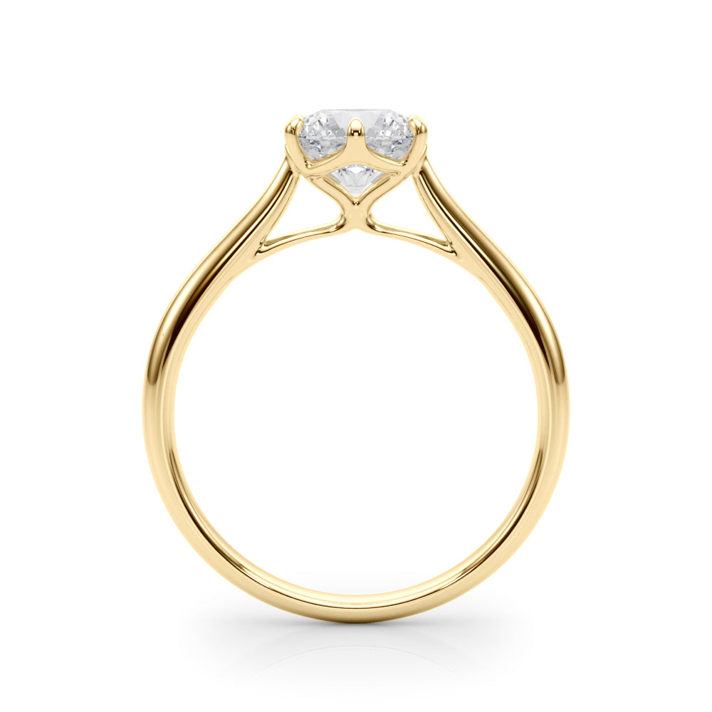 Exquisite 14kt White Gold Solitaire Round Engagement Ring Setting (3/4 ct Center Stone)