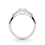 Exquisite 3-Stone Oval Engagement Ring with Taper Baguette Accents