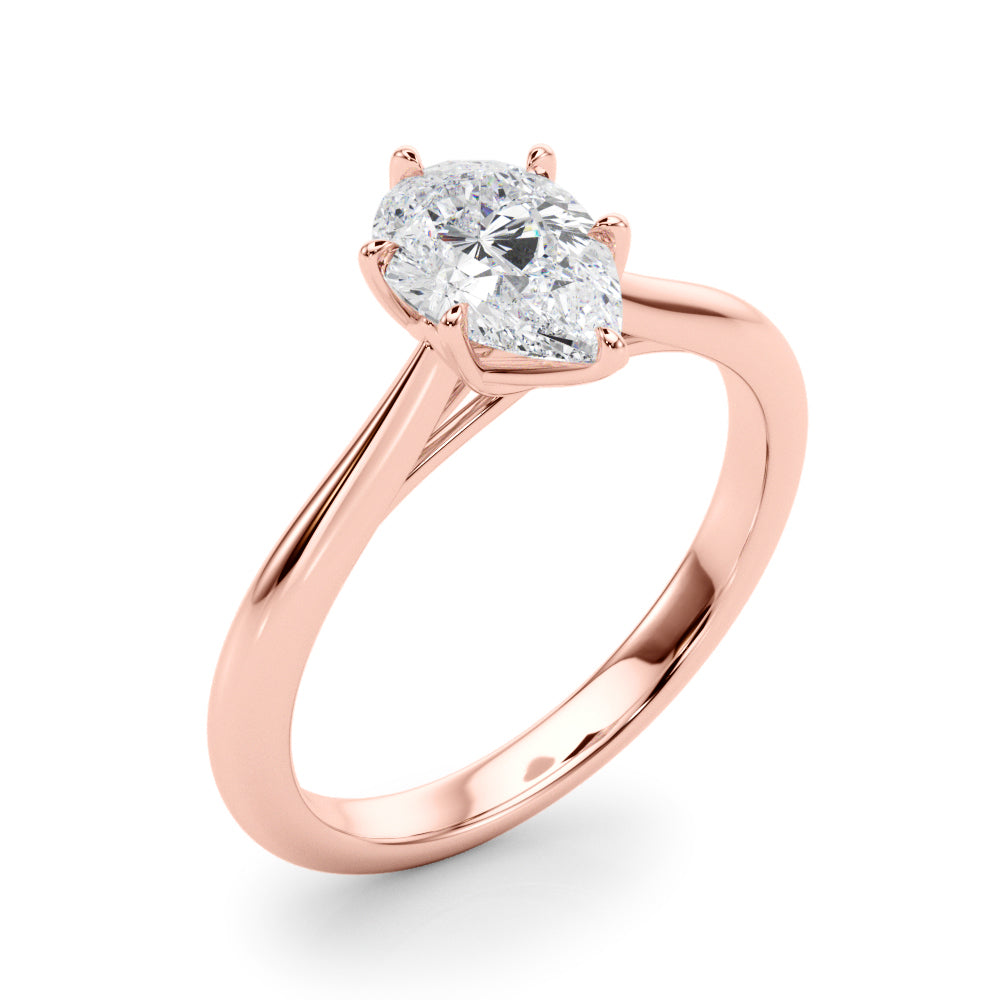 Elegant 6x4mm Pear Shape Solitaire Mounting - 14kt White Gold