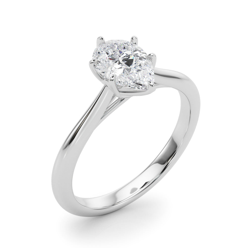 Elegant 6x4mm Pear Shape Solitaire Mounting - 14kt White Gold