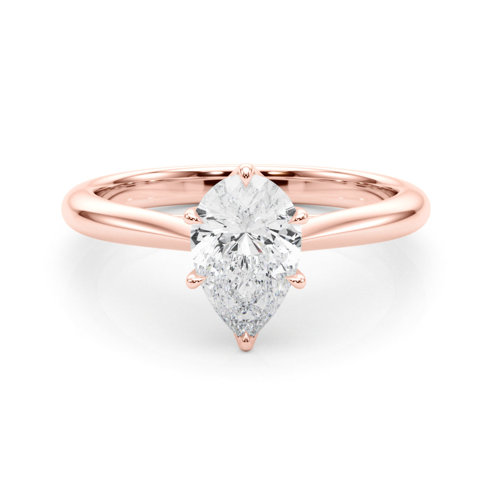 Elegant 6x4mm Pear Shape Solitaire Mounting - 14kt White Gold