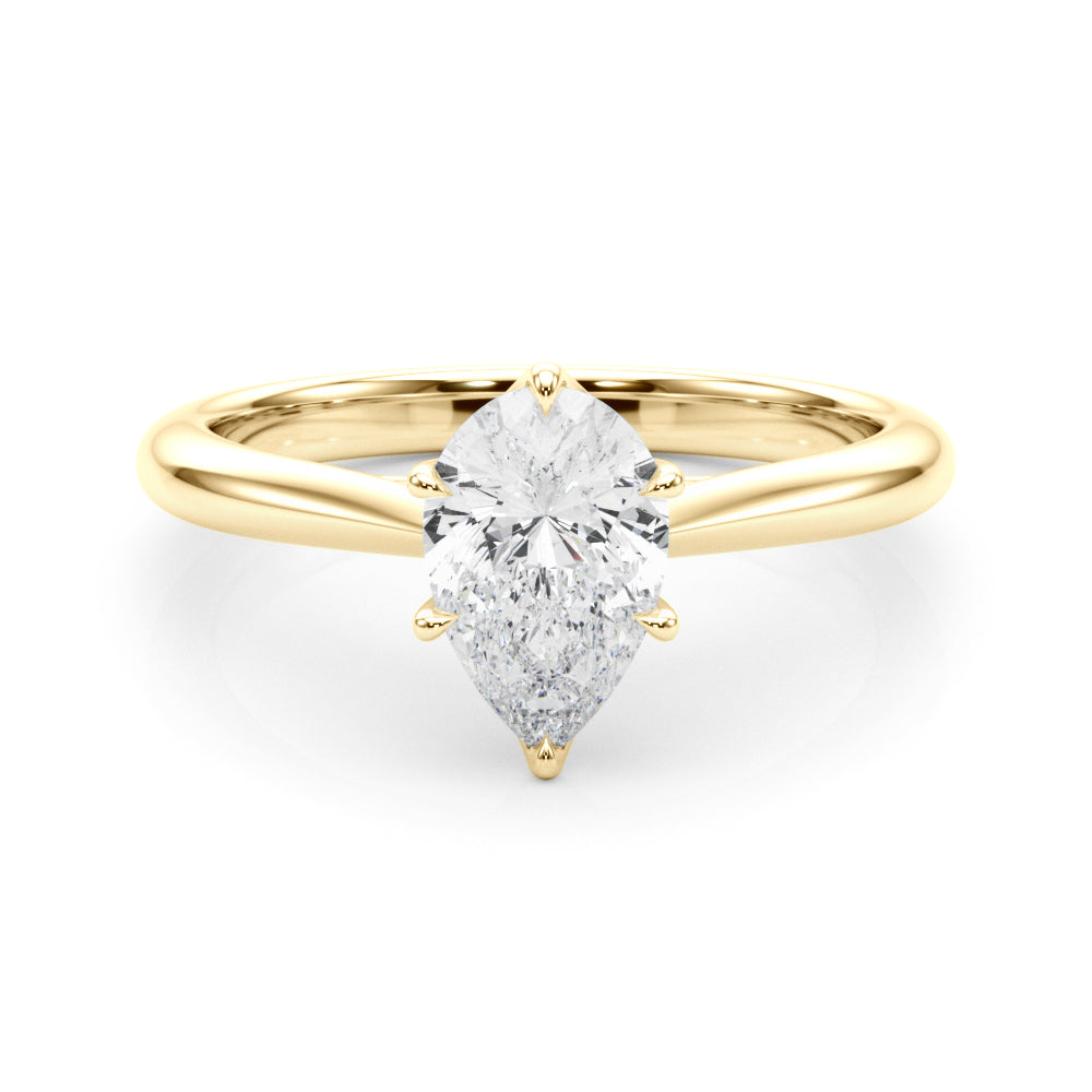 Elegant 6x4mm Pear Shape Solitaire Mounting - 14kt White Gold