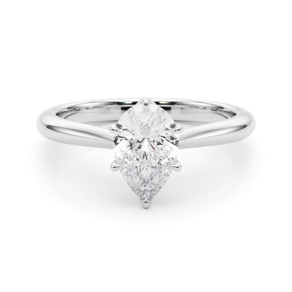 Elegant 6x4mm Pear Shape Solitaire Mounting - 14kt White Gold