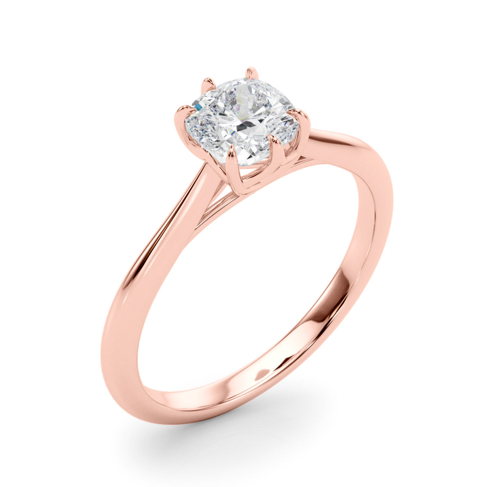 Exquisite 14k White Gold Solitaire Cushion Cut Engagement Ring Setting - 3.8mm Wide