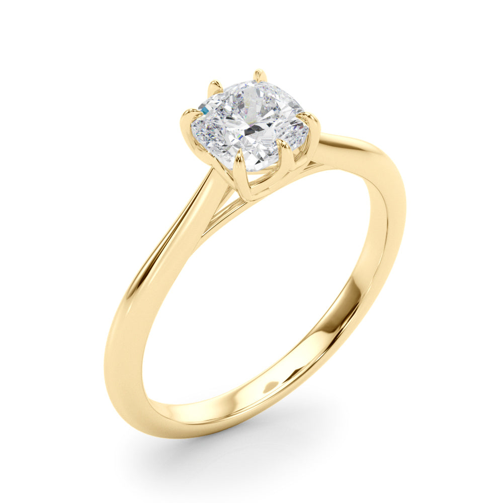 Exquisite 14k White Gold Solitaire Cushion Cut Engagement Ring Setting - 3.8mm Wide