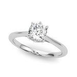 Exquisite 14k White Gold Solitaire Cushion Cut Engagement Ring Setting - 3.8mm Wide