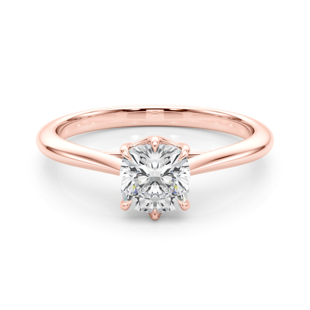 Exquisite 14k White Gold Solitaire Cushion Cut Engagement Ring Setting - 3.8mm Wide