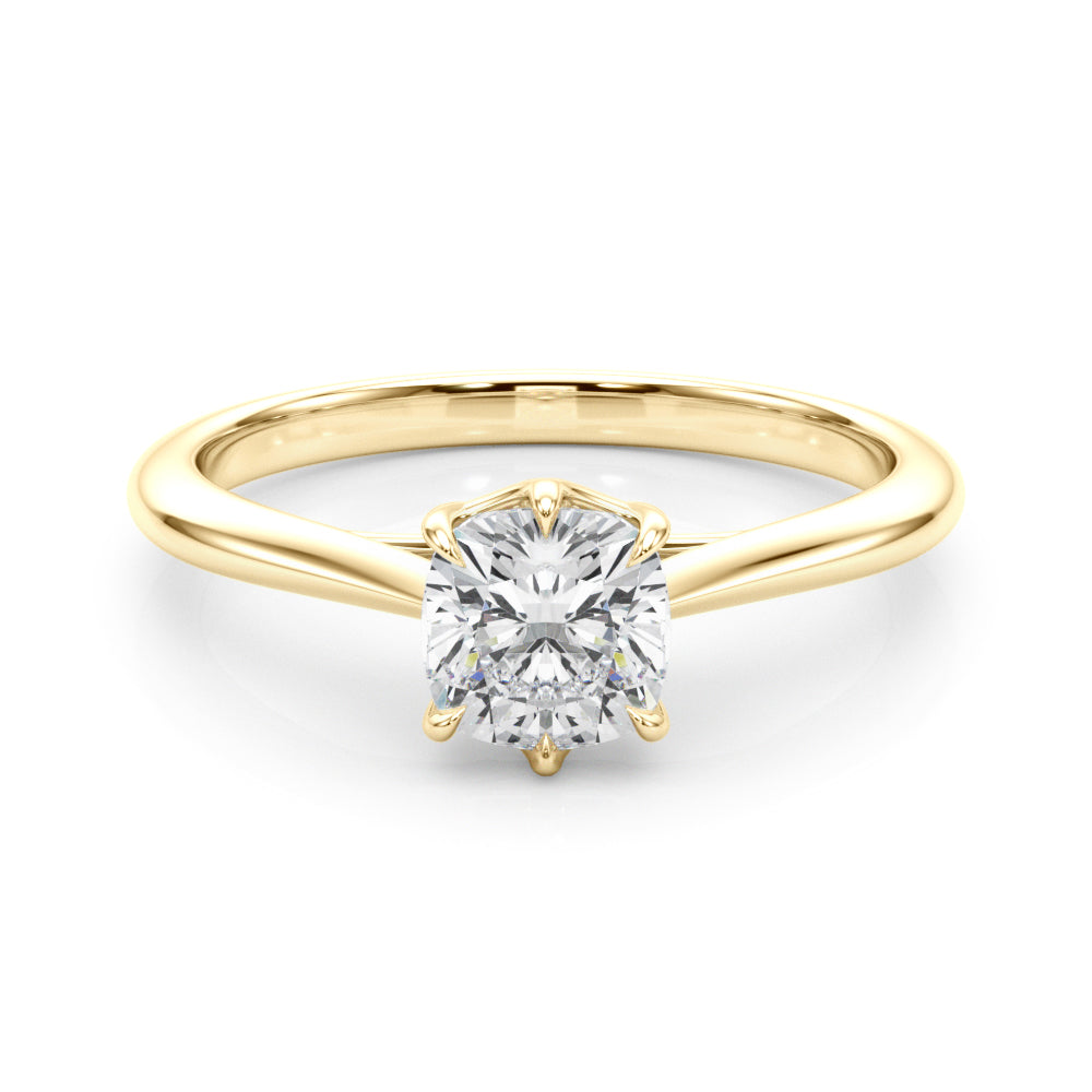 Exquisite 14k White Gold Solitaire Cushion Cut Engagement Ring Setting - 3.8mm Wide