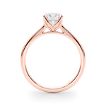 Elegant 14kt White Gold Solitaire Round Engagement Ring Setting - Customizable Center Stone