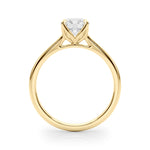Elegant 14kt White Gold Solitaire Round Engagement Ring Setting - Customizable Center Stone