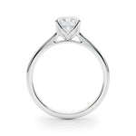 Elegant 14kt White Gold Solitaire Round Engagement Ring Setting - Customizable Center Stone
