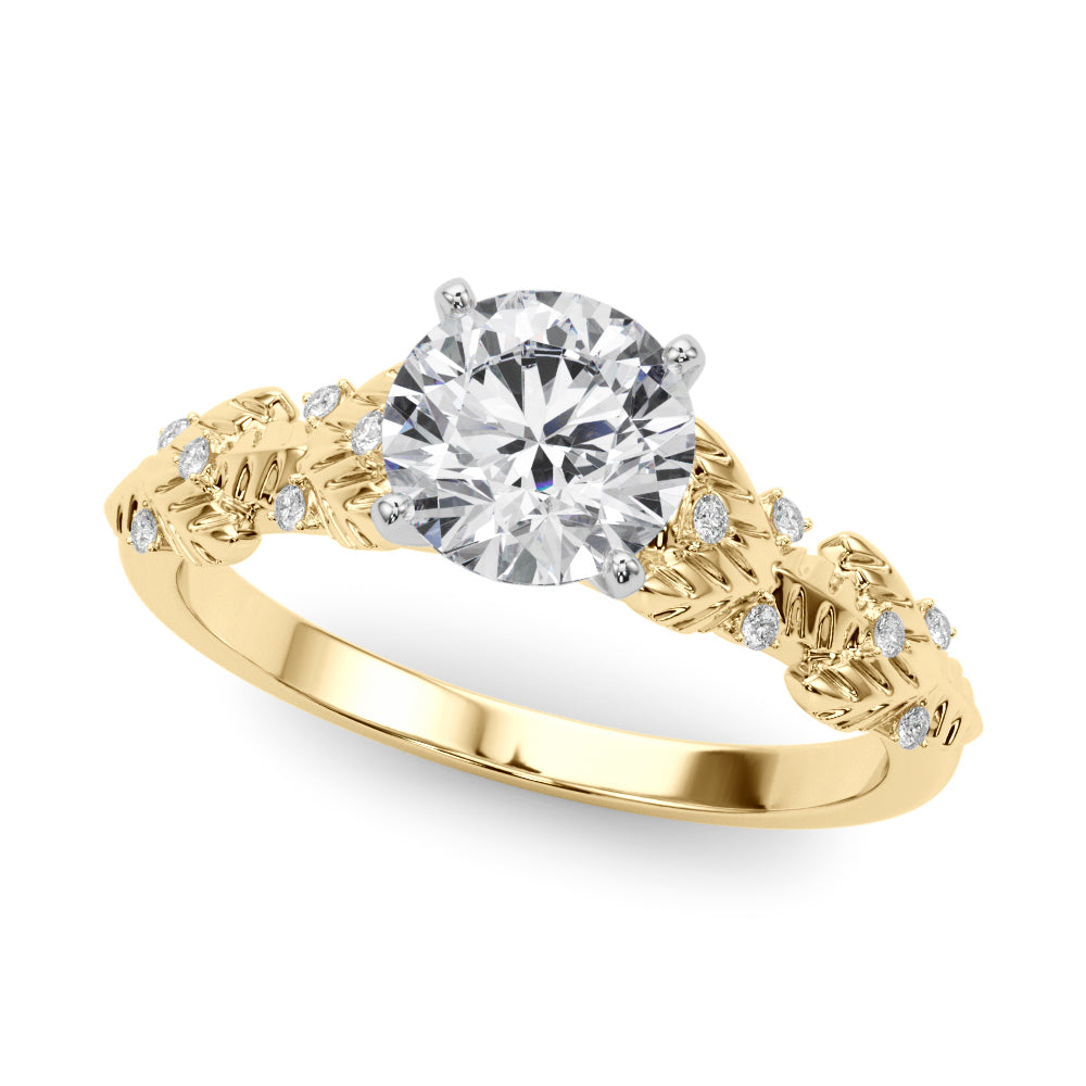 Exquisite 14kt White Gold Engagement Ring with Peg Head Setting - Style 