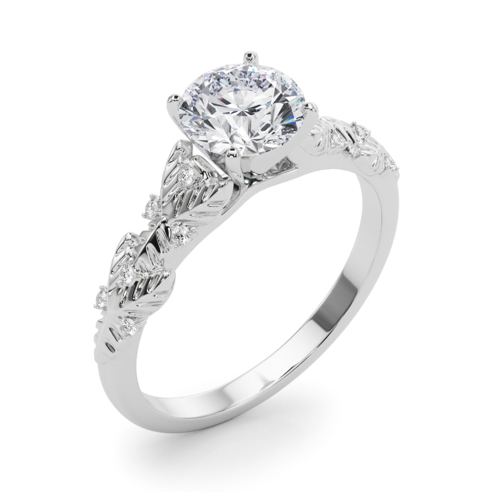 Exquisite 14kt White Gold Engagement Ring with Peg Head Setting - Style 