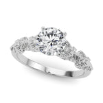 Exquisite 14kt White Gold Engagement Ring with Peg Head Setting - Style 