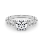 Exquisite 14kt White Gold Engagement Ring with Peg Head Setting - Style 