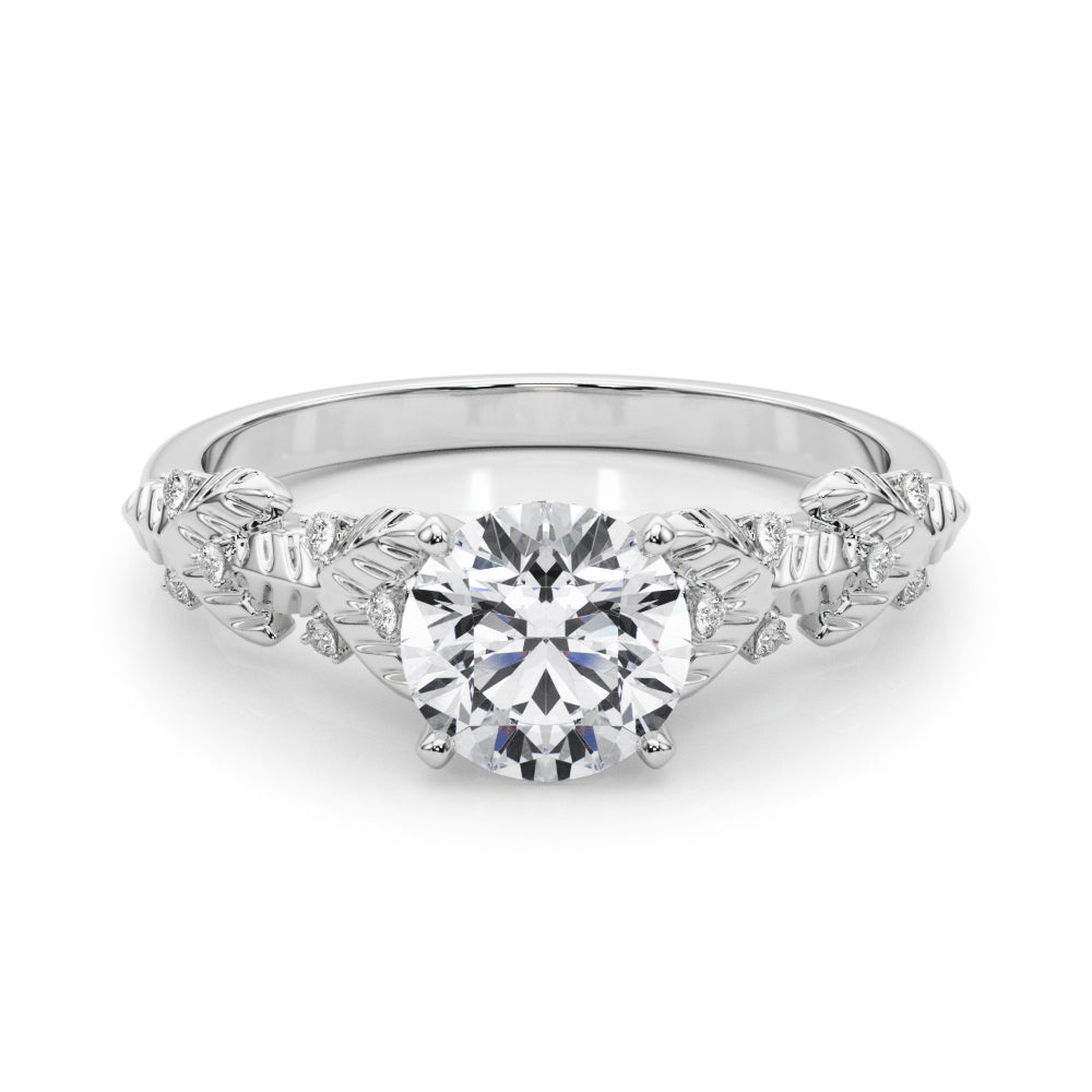 Exquisite 14kt White Gold Engagement Ring with Peg Head Setting - Style 