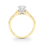 Exquisite 14kt White Gold Engagement Ring with Peg Head Setting - Style 