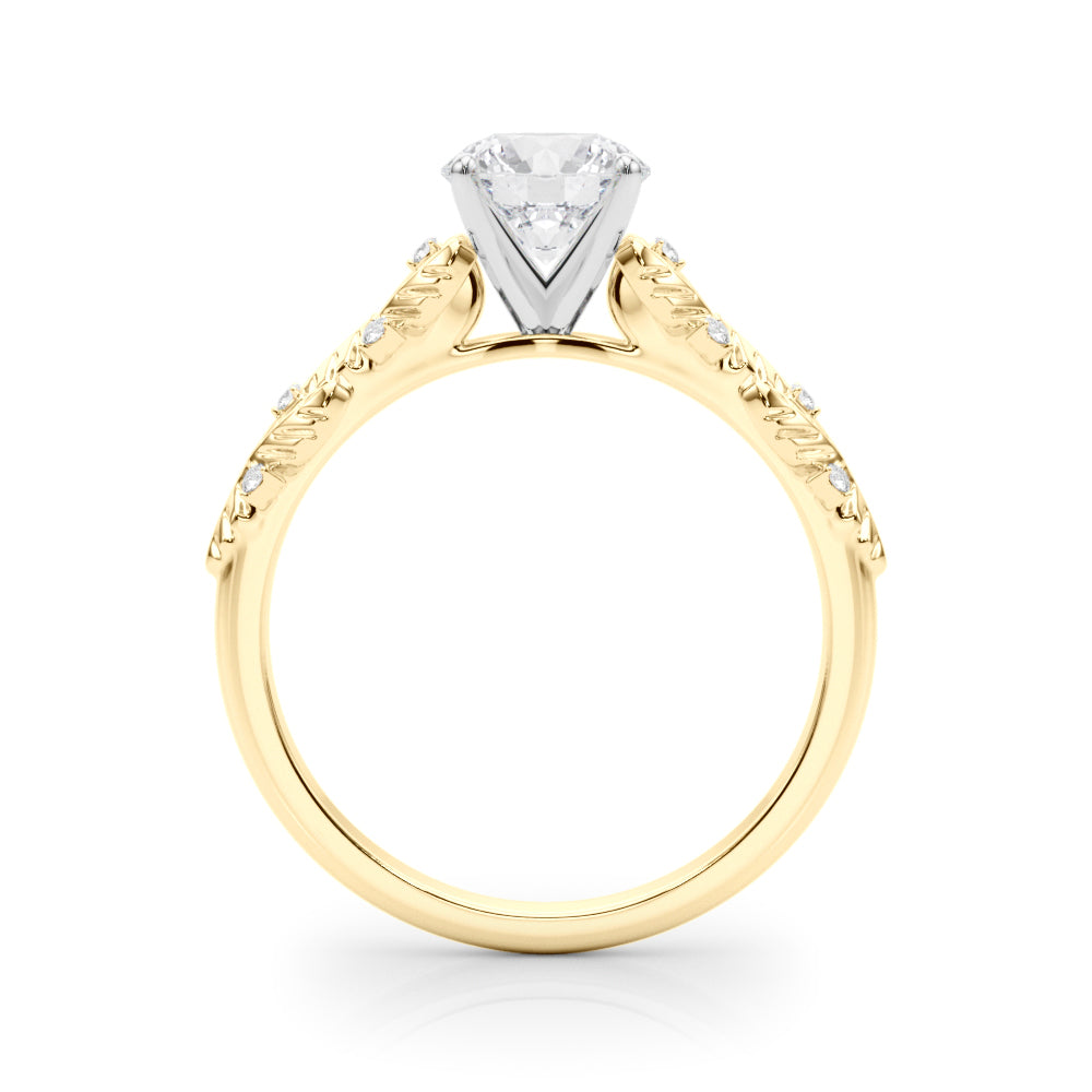 Exquisite 14kt White Gold Engagement Ring with Peg Head Setting - Style 