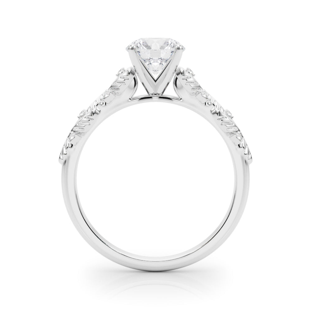 Exquisite 14kt White Gold Engagement Ring with Peg Head Setting - Style 