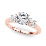Exquisite 14kt White Gold Engagement Ring with Peg Head Setting - Semi-Mount with 1/3 ct tw SI1-SI2, G-H Diamonds