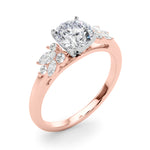 Exquisite 14kt White Gold Engagement Ring with Peg Head Setting - Semi-Mount with 1/3 ct tw SI1-SI2, G-H Diamonds