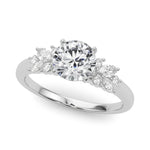 Exquisite 14kt White Gold Engagement Ring with Peg Head Setting - Semi-Mount with 1/3 ct tw SI1-SI2, G-H Diamonds