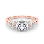 Exquisite 14kt White Gold Engagement Ring with Peg Head Setting - Semi-Mount with 1/3 ct tw SI1-SI2, G-H Diamonds