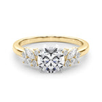 Exquisite 14kt White Gold Engagement Ring with Peg Head Setting - Semi-Mount with 1/3 ct tw SI1-SI2, G-H Diamonds