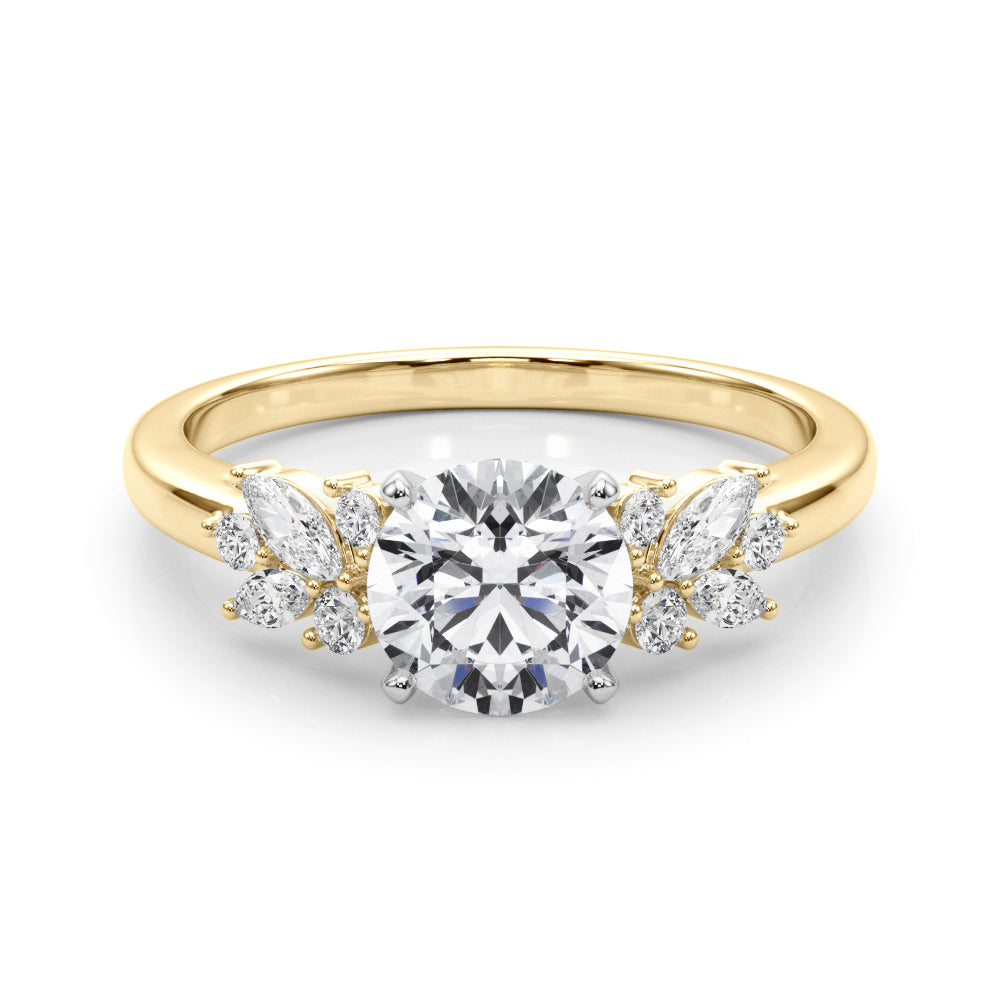 Exquisite 14kt White Gold Engagement Ring with Peg Head Setting - Semi-Mount with 1/3 ct tw SI1-SI2, G-H Diamonds