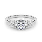 Exquisite 14kt White Gold Engagement Ring with Peg Head Setting - Semi-Mount with 1/3 ct tw SI1-SI2, G-H Diamonds