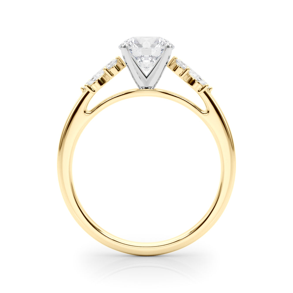 Exquisite 14kt White Gold Engagement Ring with Peg Head Setting - Semi-Mount with 1/3 ct tw SI1-SI2, G-H Diamonds