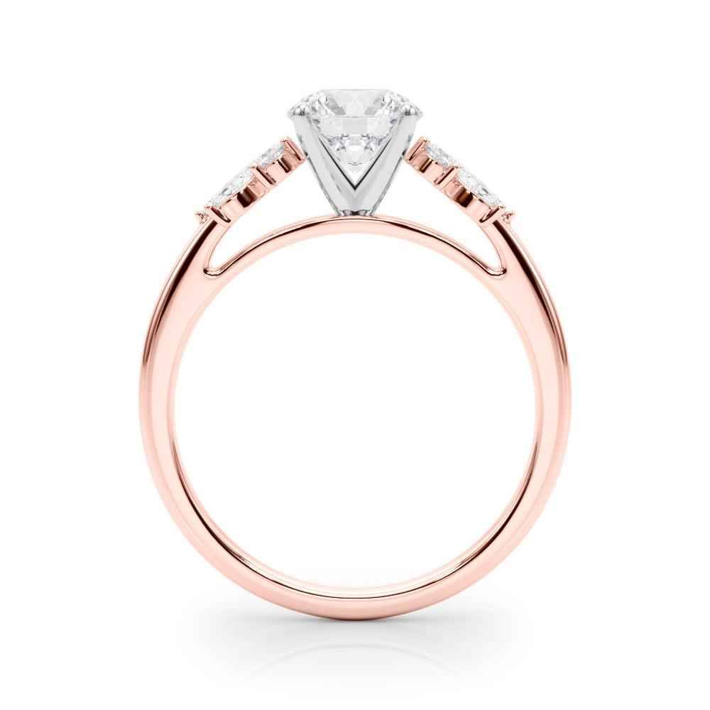 Exquisite 14kt White Gold Engagement Ring with Peg Head Setting - Semi-Mount with 1/3 ct tw SI1-SI2, G-H Diamonds