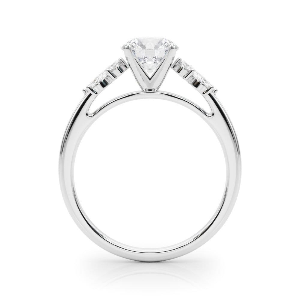 Exquisite 14kt White Gold Engagement Ring with Peg Head Setting - Semi-Mount with 1/3 ct tw SI1-SI2, G-H Diamonds