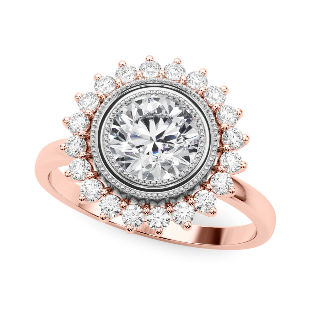 Exquisite 3/4 CT Round Center Engagement Ring in 14kt White Gold