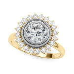 Exquisite 3/4 CT Round Center Engagement Ring in 14kt White Gold