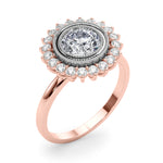 Exquisite 3/4 CT Round Center Engagement Ring in 14kt White Gold