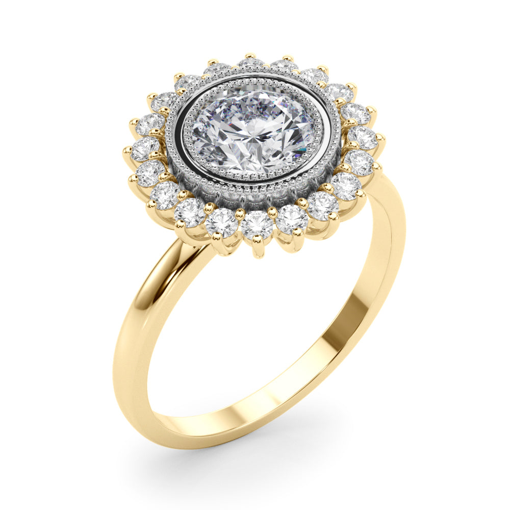 Exquisite 3/4 CT Round Center Engagement Ring in 14kt White Gold